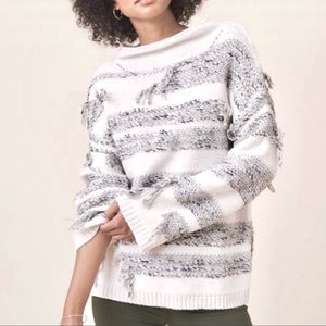 Lou & Gray Distressed Fringe Sweater, Small